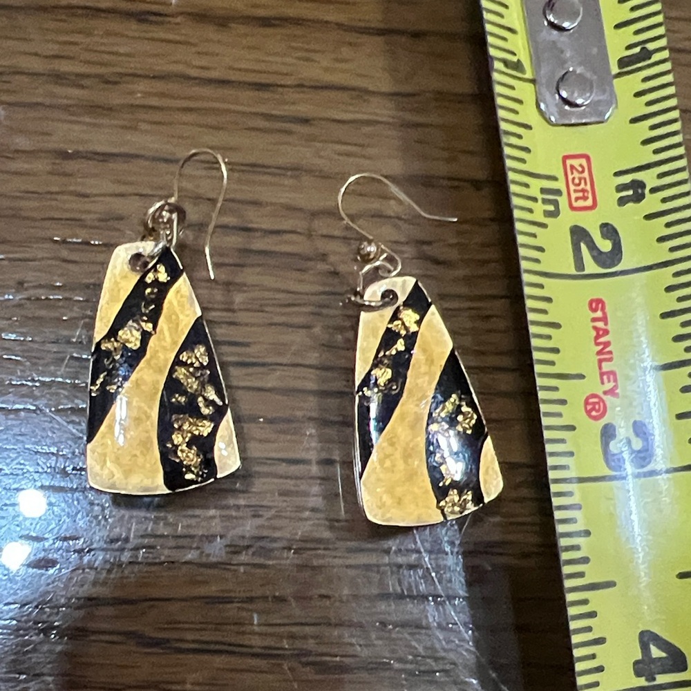 Chicos gold and black earrings